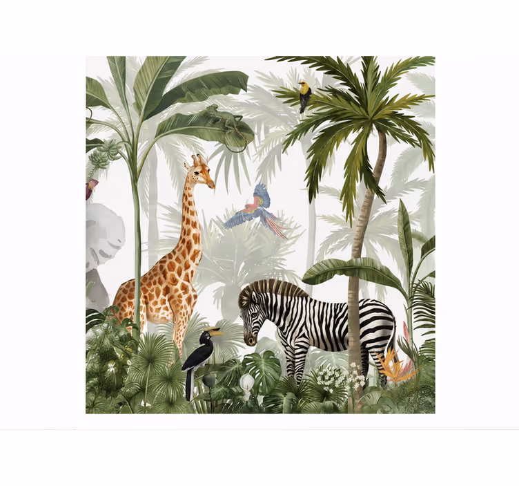 Papel pintado naturaleza animales de la jungla - TenVinilo
