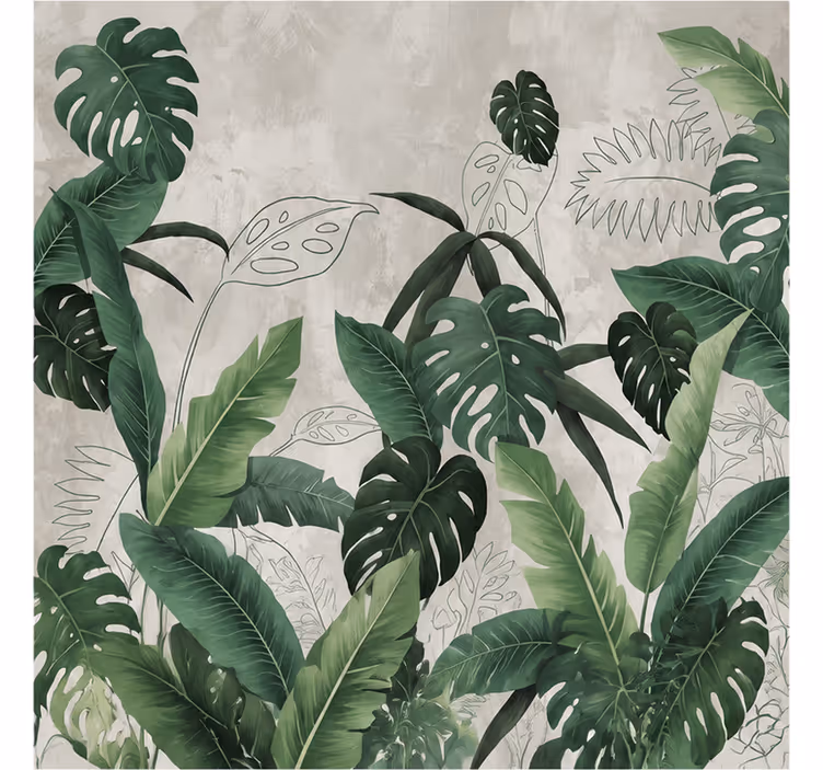 Papel pintado naturaleza hojas de monstera - TenVinilo