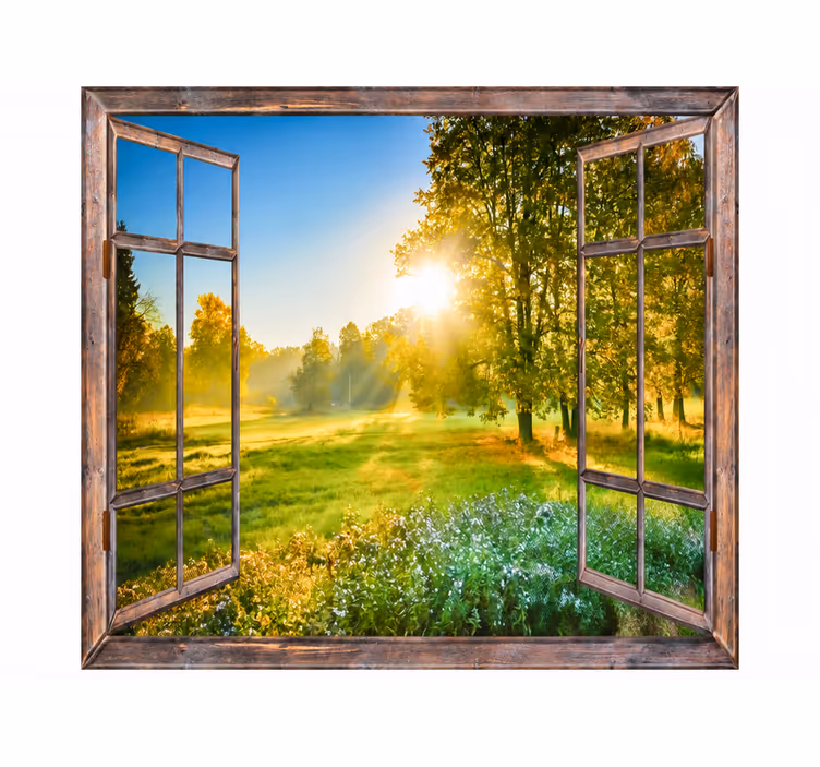 Papel pintado naturaleza ventana - TenVinilo