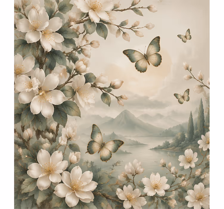 Papel pintado naturaleza mariposa - TenVinilo