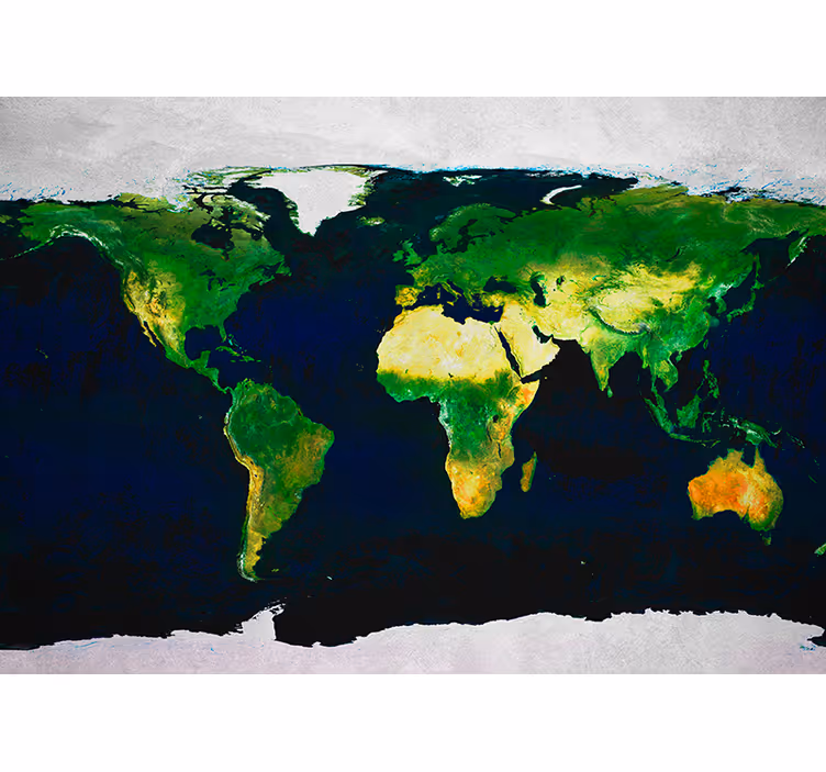 Papel pared mapamundi geográfico - TenVinilo