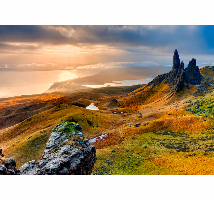Mural pared dormitorio de naturaleza Isle of Skye - TenVinilo