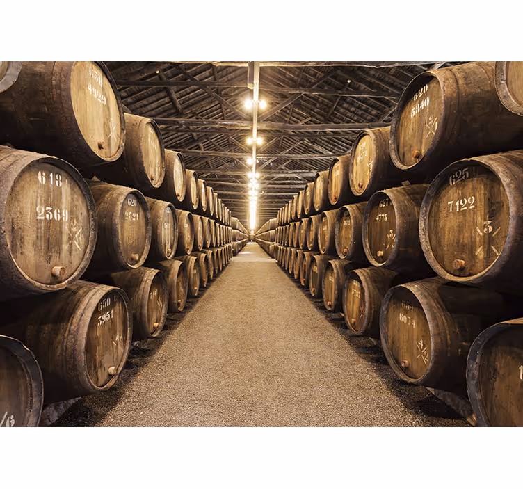 Mural para cocina patrón de barriles de vino - TenVinilo