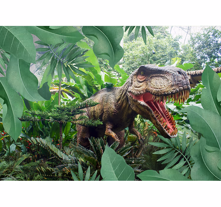 Mural infantil pared de dinosaurio T-Rex - TenVinilo