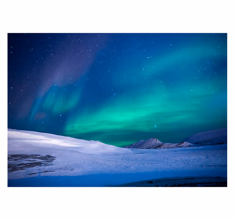 Papel pintado salón cielo aurora boreal colorida - TenVinilo