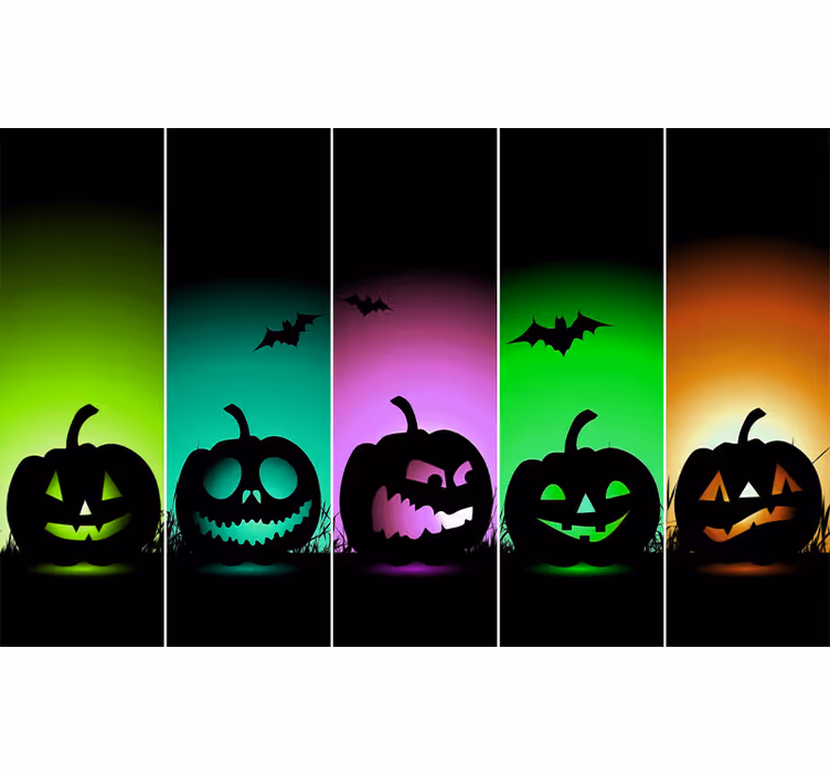 Fotomural halloween caras de calabaza - TenVinilo