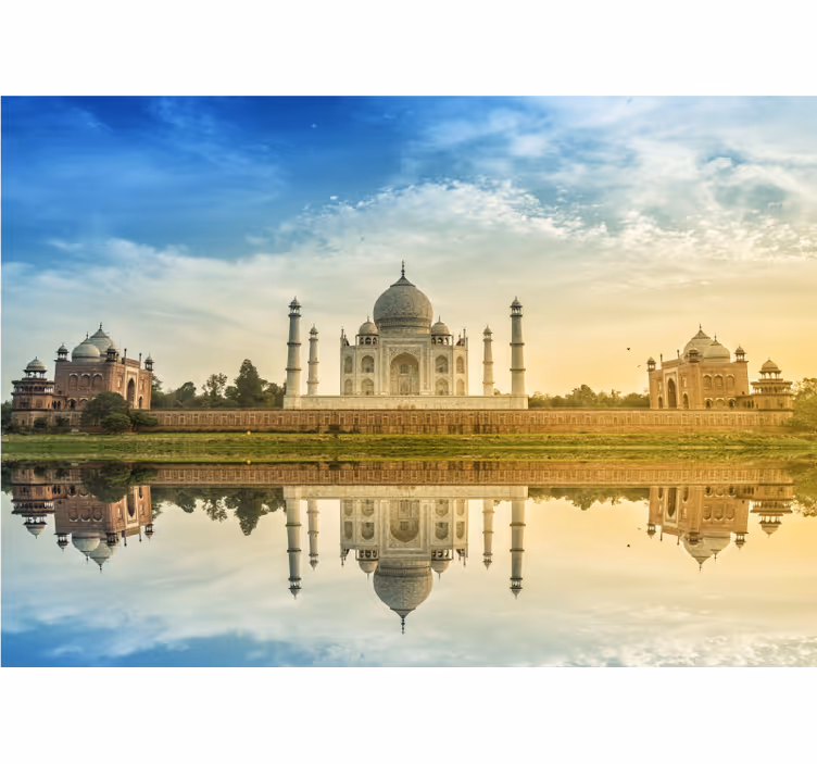 Fotomural ciudad reflejo del taj mahal - TenVinilo