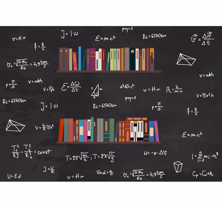 Fotomural frase colección de libros de matemáticas - TenVinilo