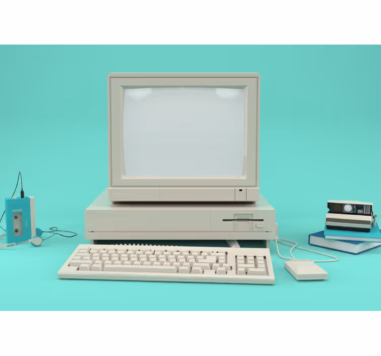Fotomural vehículo configuración de computadora vintage - TenVinilo