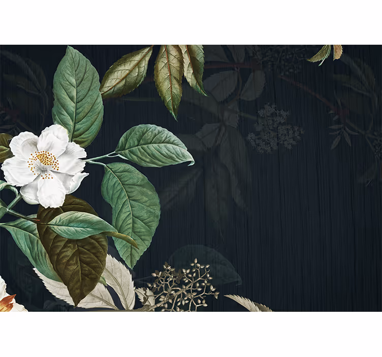 Mural de pared flores elegante flor blanca - TenVinilo