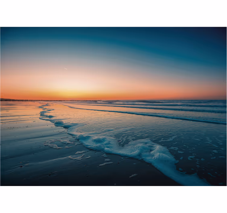 Fotomural naturaleza olas del océano al atardecer - TenVinilo