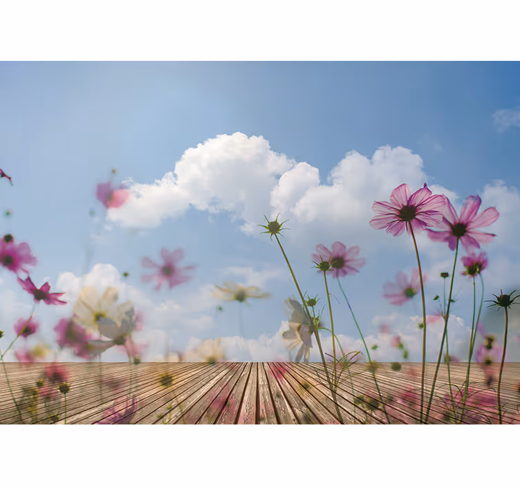 Mural de pared flores brotes florales delicados - TenVinilo