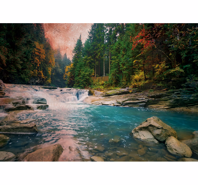 Fotomural naturaleza arroyo de montaña que fluye - TenVinilo
