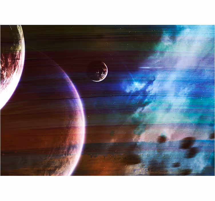 Fotomural espacio escena planetaria cósmica - TenVinilo