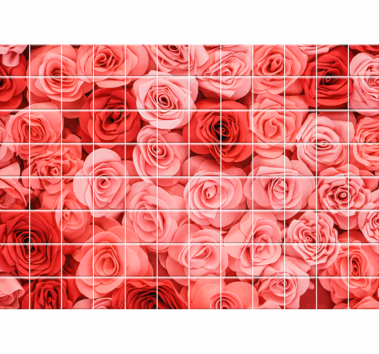 Mural de pared flores exhibición de ramos de rosas - TenVinilo
