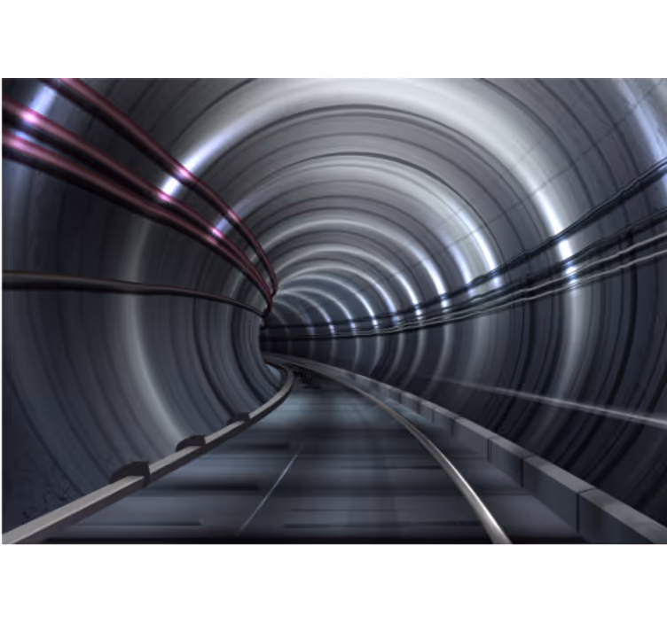 Fotomural vehículo túnel de metro futurista - TenVinilo