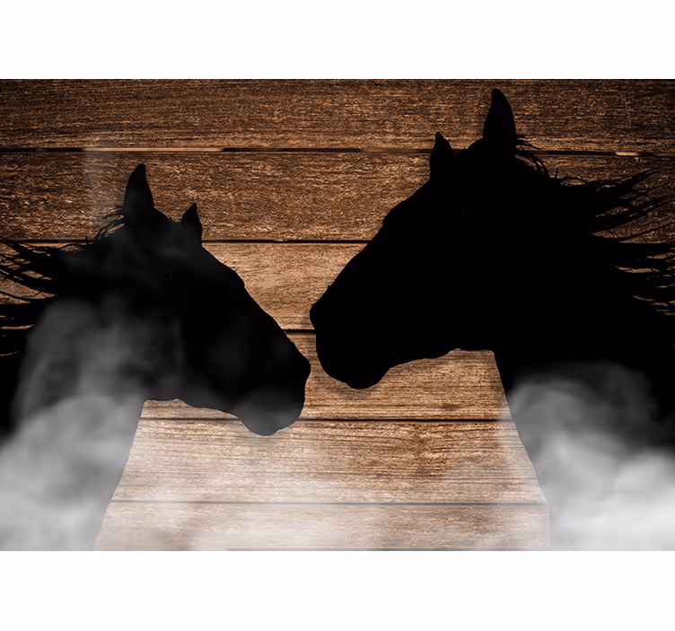 Fotomural animales encuentro con la silueta de un caballo - TenVinilo