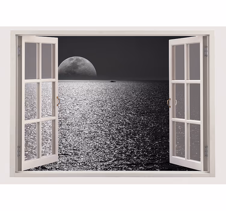 Fotomural naturaleza reflejo de la luna en el océano - TenVinilo