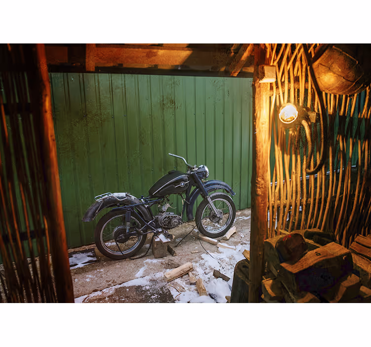 Fotomural vehículo escena de motocicletas clásicas - TenVinilo