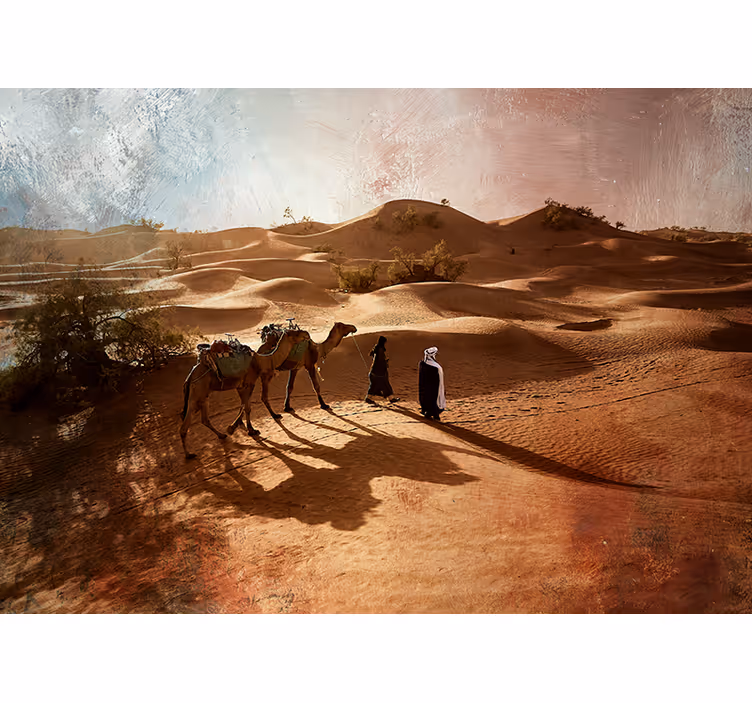 Fotomural desierto viaje en caravana por el desierto - TenVinilo