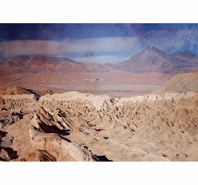 Papel pintado paisaje escenario montañoso del desierto - TenVinilo