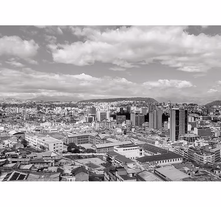 Fotomural ciudad perspectiva del horizonte urbano - TenVinilo