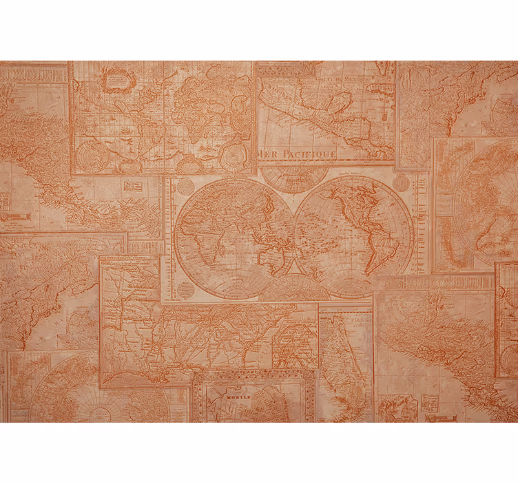 Papel pintado mapamundi mapas del mundo vintage - TenVinilo