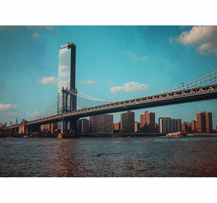 Fotomural Nueva York perspectiva del puente de brooklyn - TenVinilo
