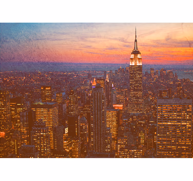 Fotomural ciudad atardecer en el empire state - TenVinilo