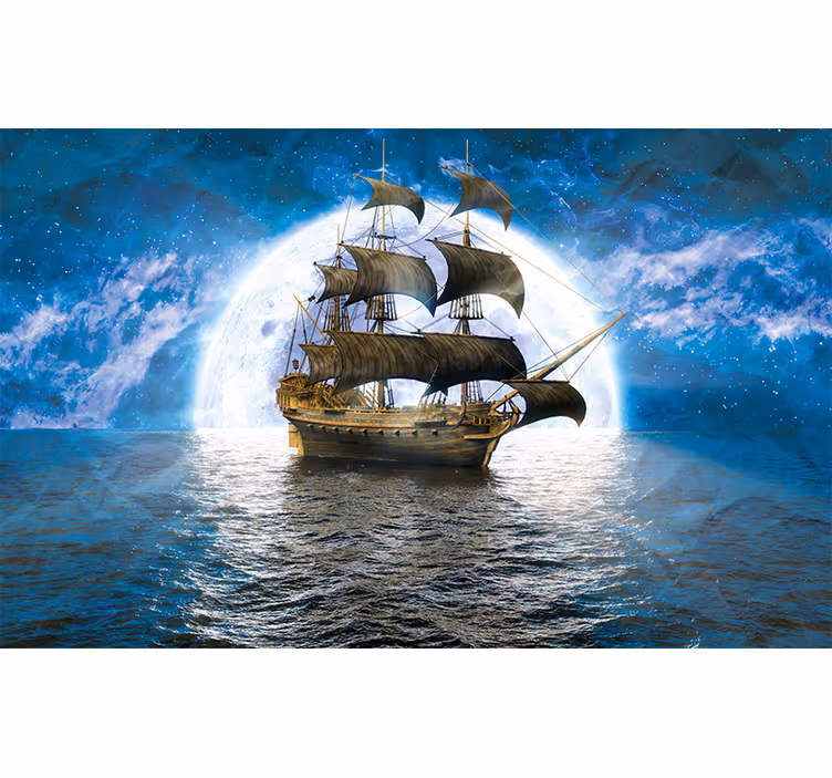 Fotomural fantasía viaje en barco de aventura - TenVinilo