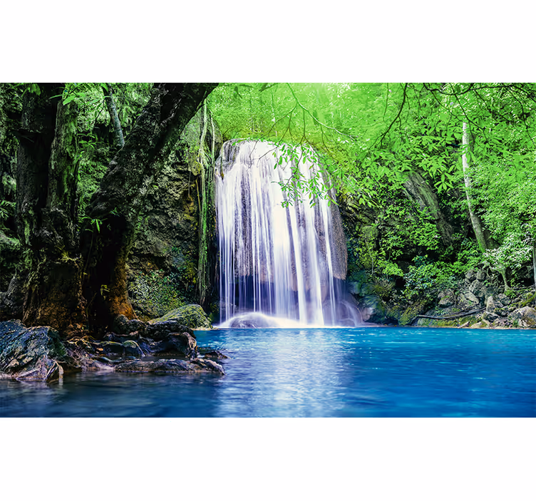 Fotomural naturaleza tranquilo paisaje de cascada - TenVinilo