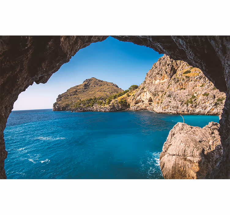 Papel pintado paisaje vista de la cueva costera - TenVinilo