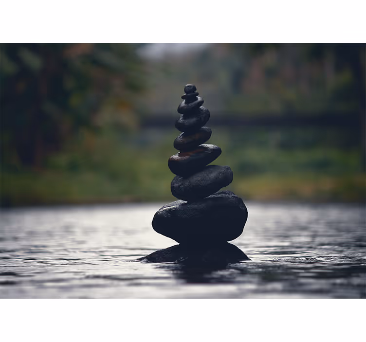 Fotomural zen balanza de piedras apiladas - TenVinilo