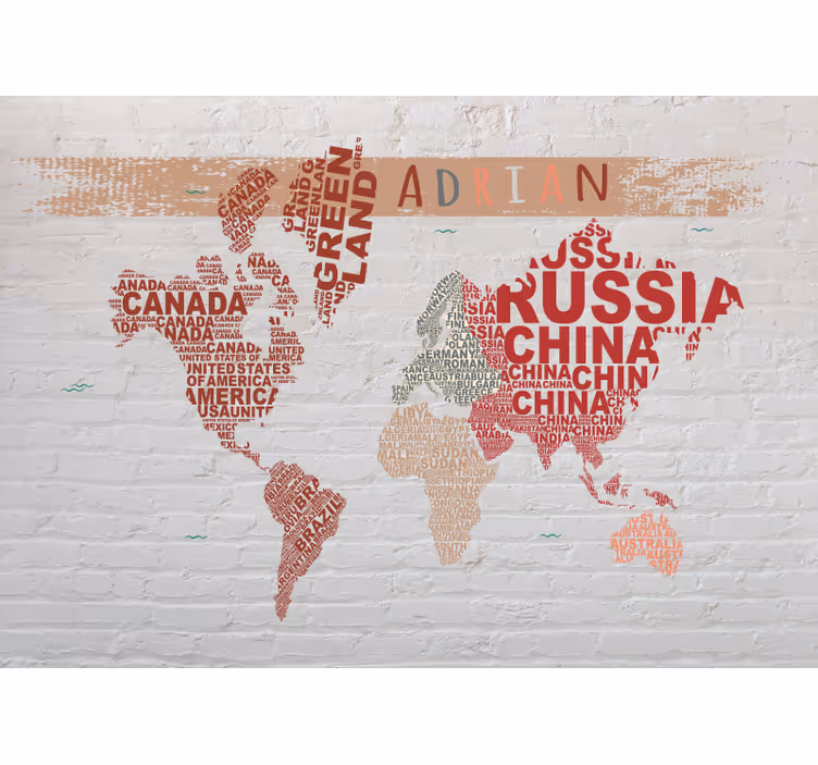 Papel pintado mapamundi nombres de mapas del mundo - TenVinilo