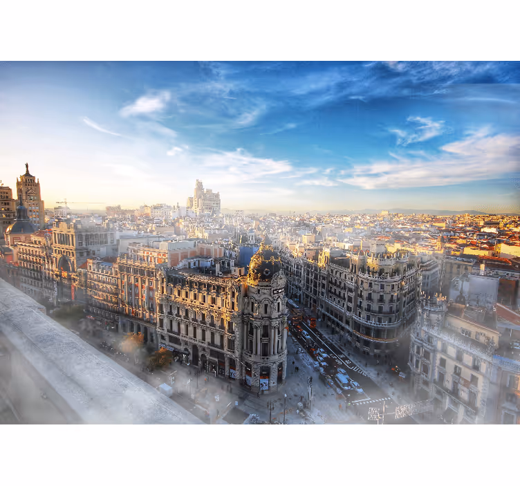 Fotomural madrid vista de la ciudad de madrid - TenVinilo
