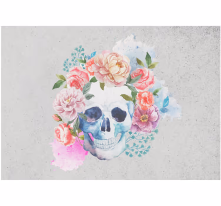 Fotomural animales arte floral de calaveras - TenVinilo
