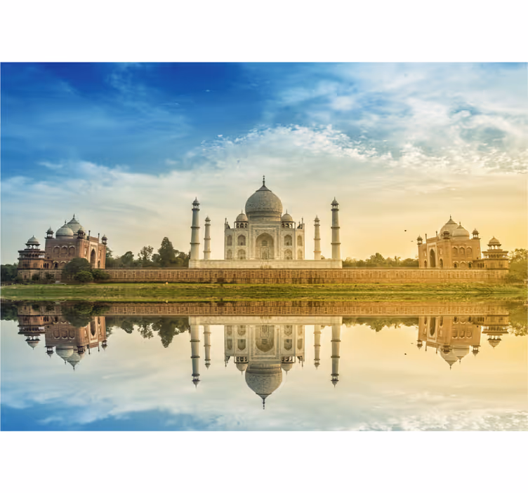 Fotomural ciudad reflexión del taj mahal - TenVinilo