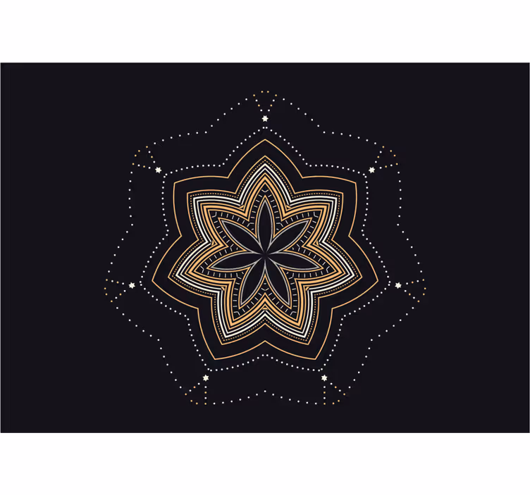 Fotomural mandala patrón de estrella intrincado - TenVinilo