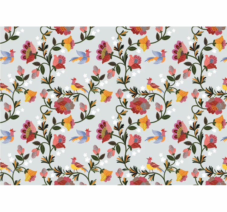 Mural de pared flores patrón floral colorido - TenVinilo