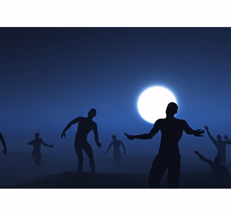 Murales para habitaciones Zombies de miedo en la niebla - TenVinilo