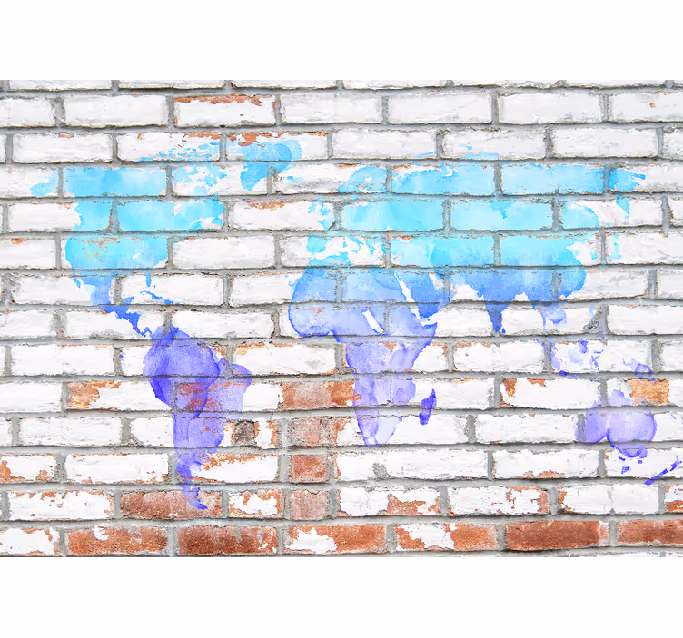 Papel pintado mapamundi salpicadura del mapa del mundo - TenVinilo