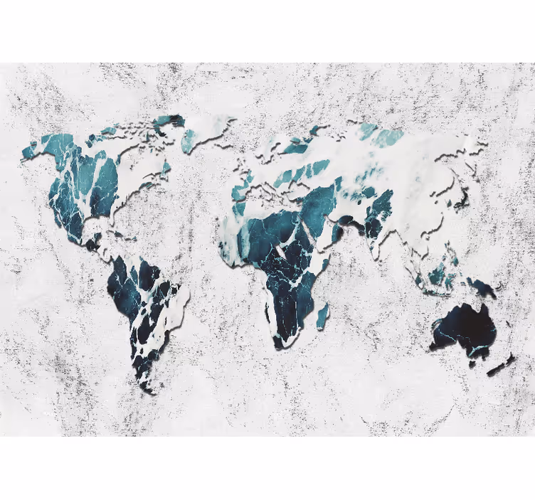 Papel pintado mapamundi mapa del mundo estilizado - TenVinilo