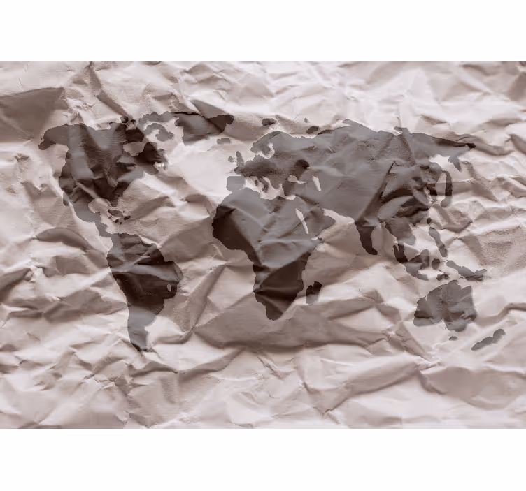 Papel pintado mapamundi esquema geográfico del mundo - TenVinilo