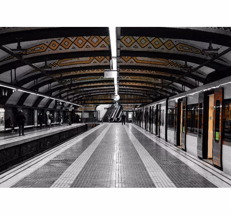 Fotomural ciudad arquitectura de la estación de metro - TenVinilo