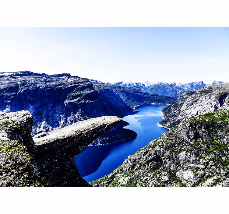 Papel pintado paisaje majestuosa vista del fiordo - TenVinilo