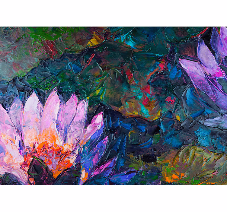 Mural de pared flores composición floral animada - TenVinilo