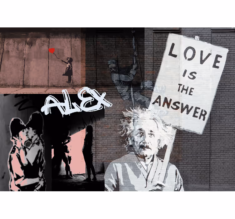 Fotomural arte urbano el amor es la respuesta - TenVinilo