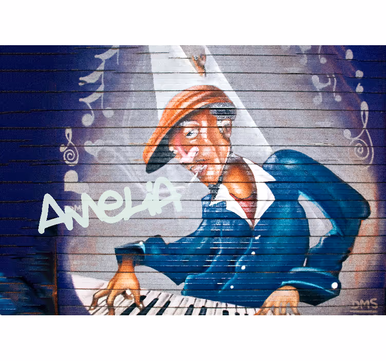 Fotomural arte urbano músico con sombrero - TenVinilo