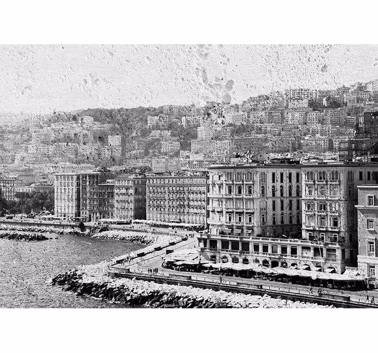 Fotomural ciudad vista costera de nápoles - TenVinilo