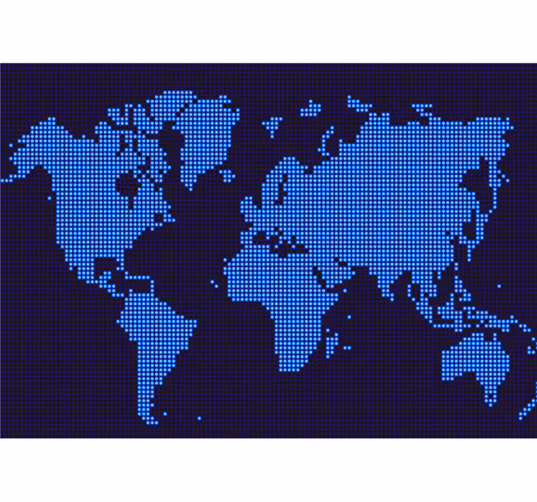Papel pintado mapamundi mapa del mundo pixelado - TenVinilo